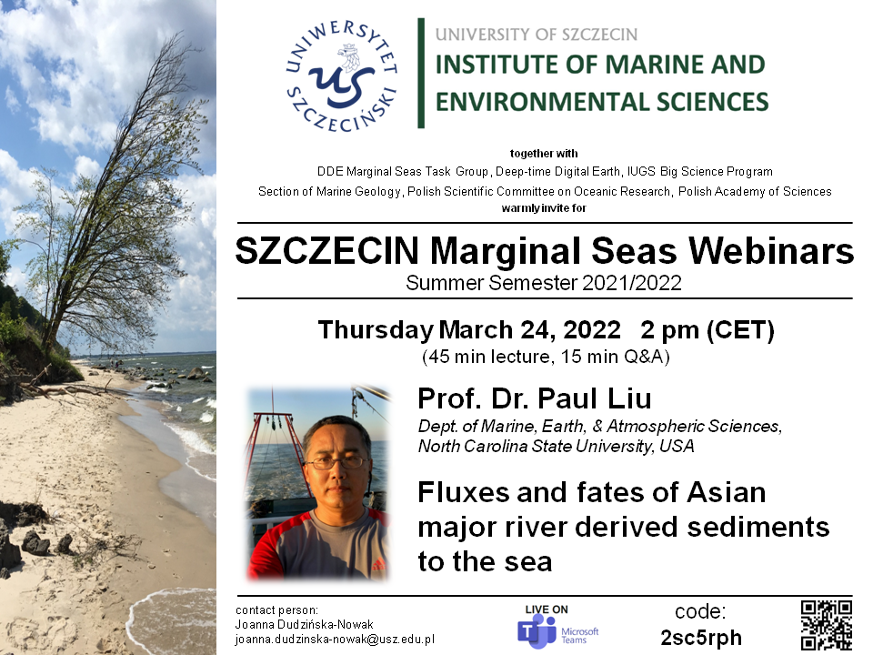 Seminarium naukowe “Fluxes and fates of Asian major river derived sediments to the sea”
