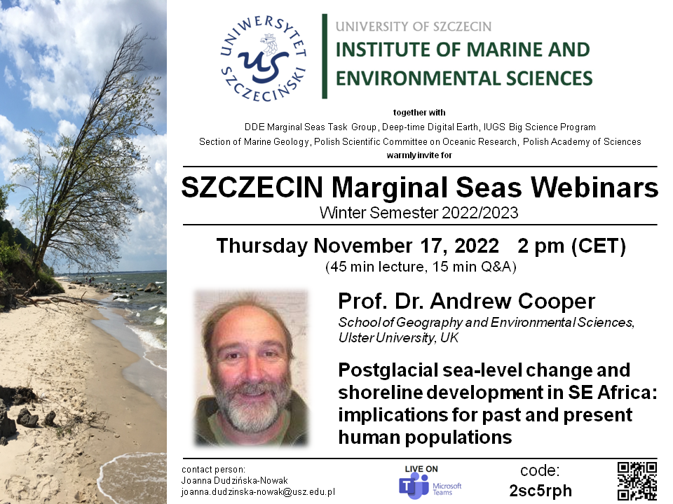 Zapraszamy na wykład w ramach cyklu Szczecin Marginal Seas Webinar