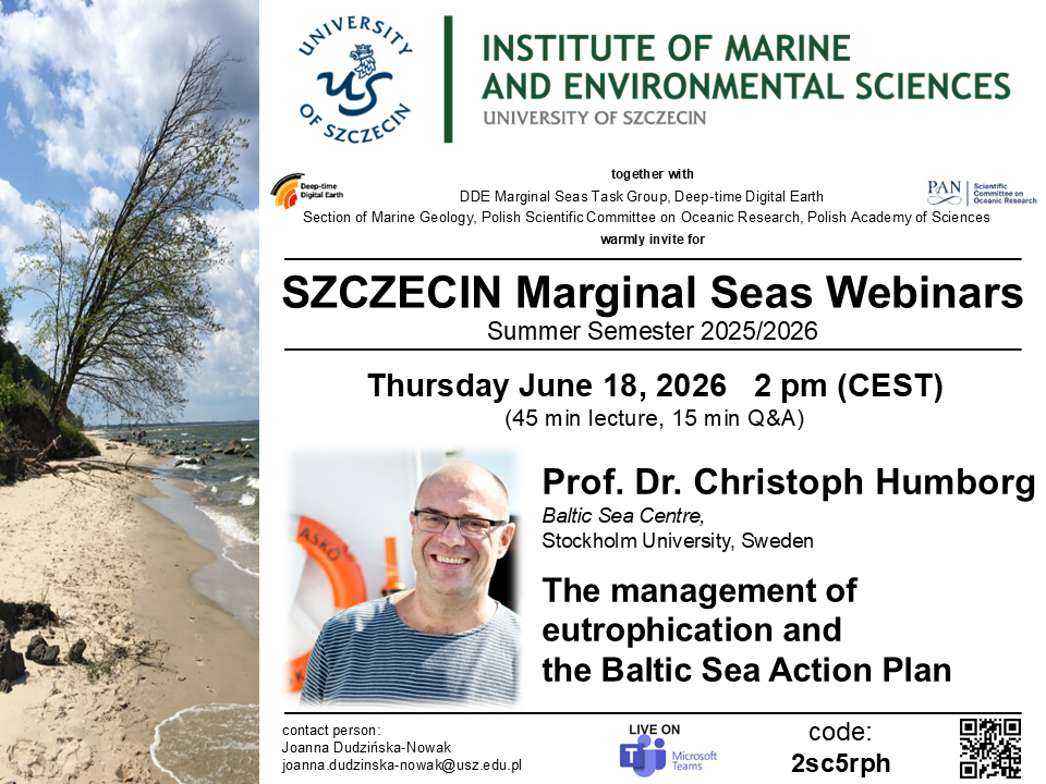 Zapraszamy na seminarium online z cyklu Szczecin Marginal Sea Webinars