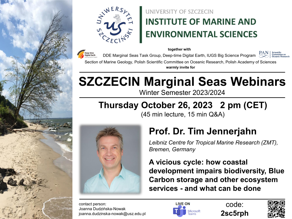 Nowa seria naukowych spotkań w ramach Szczecin Marginal Seas Webinars