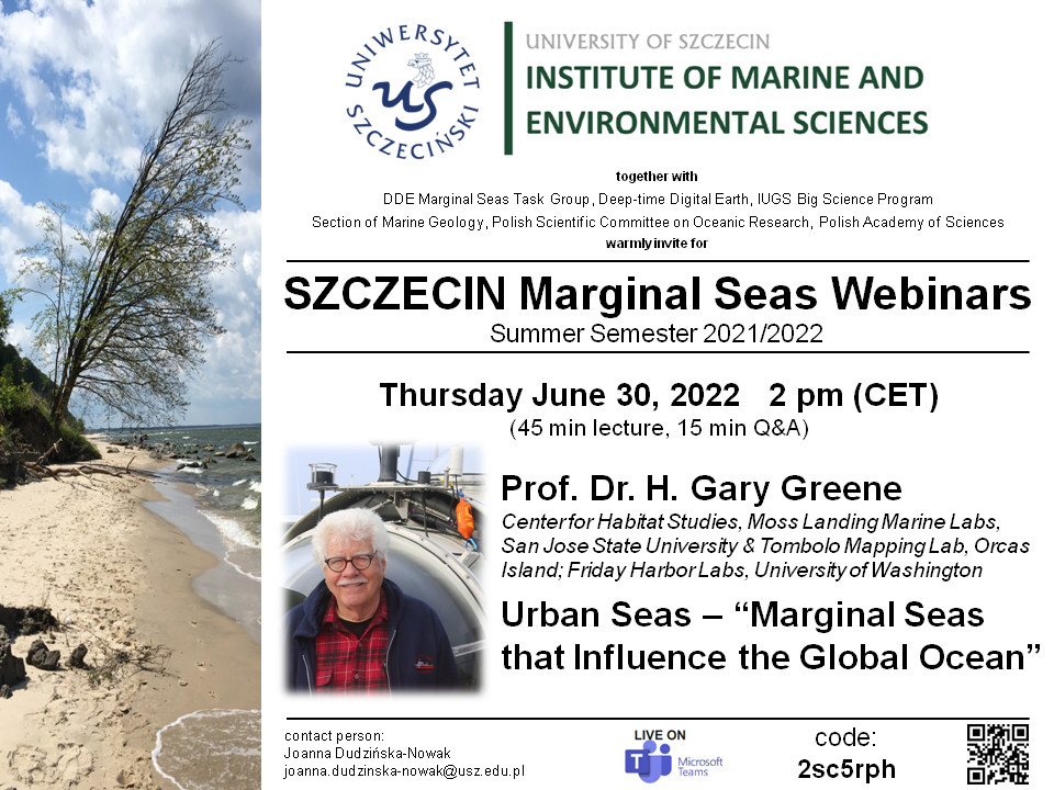 Zapraszamy na wykład w ramach cyklu: Szczecin Marginal Seas Webinar