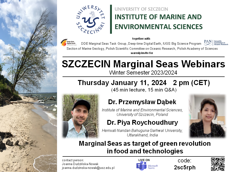 Zaproszenie na wykład z cyklu Szczecin Marginal Seas Webinars